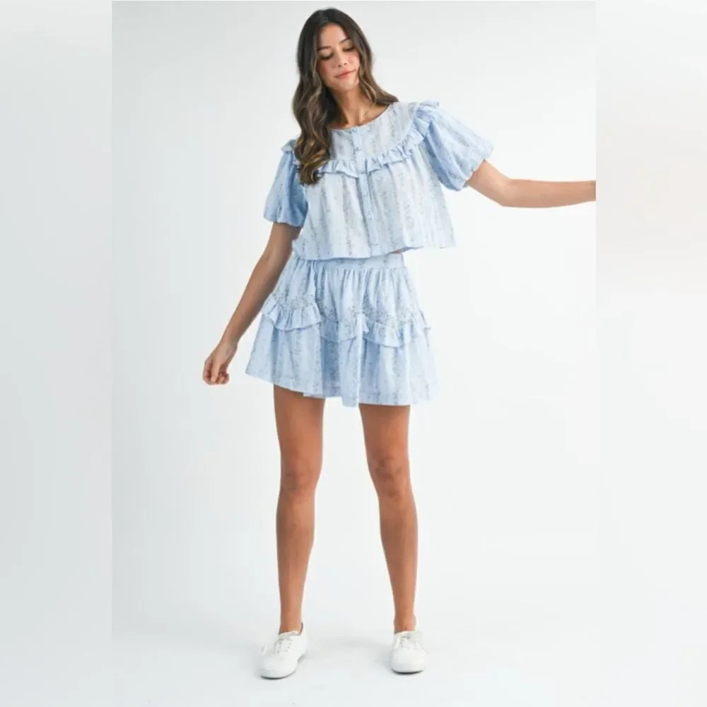 Light Blue Ruffled Two-Piece Set - Picture 16 of 16